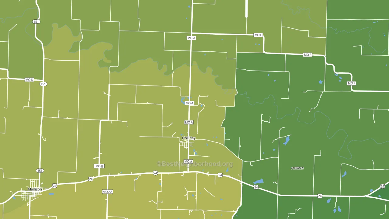 65258, MO block-group voter-turnout map