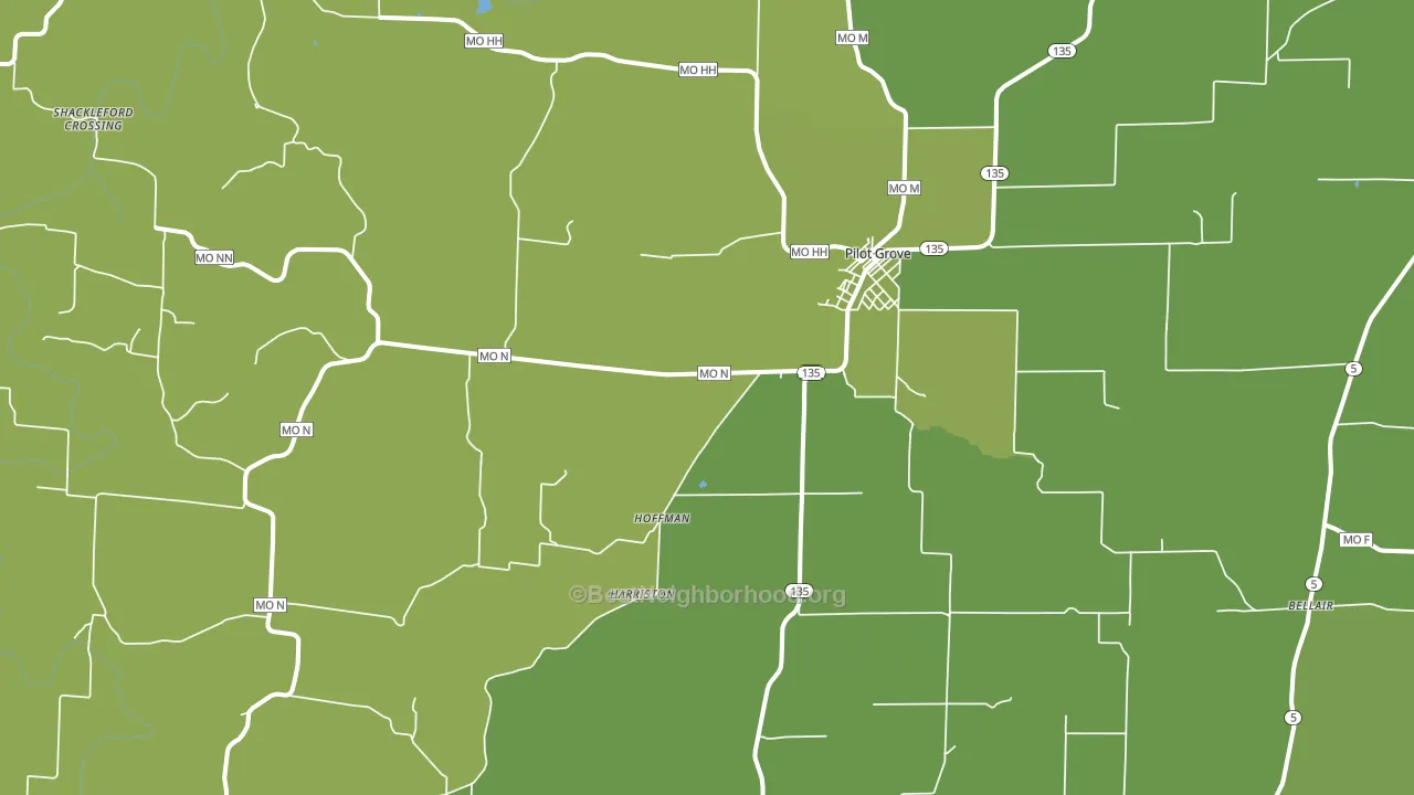 65276, MO block-group voter-turnout map