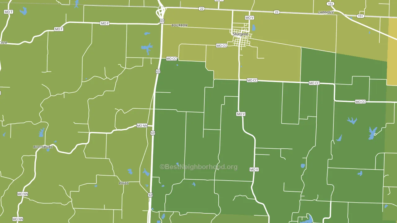 65284, MO block-group voter-turnout map