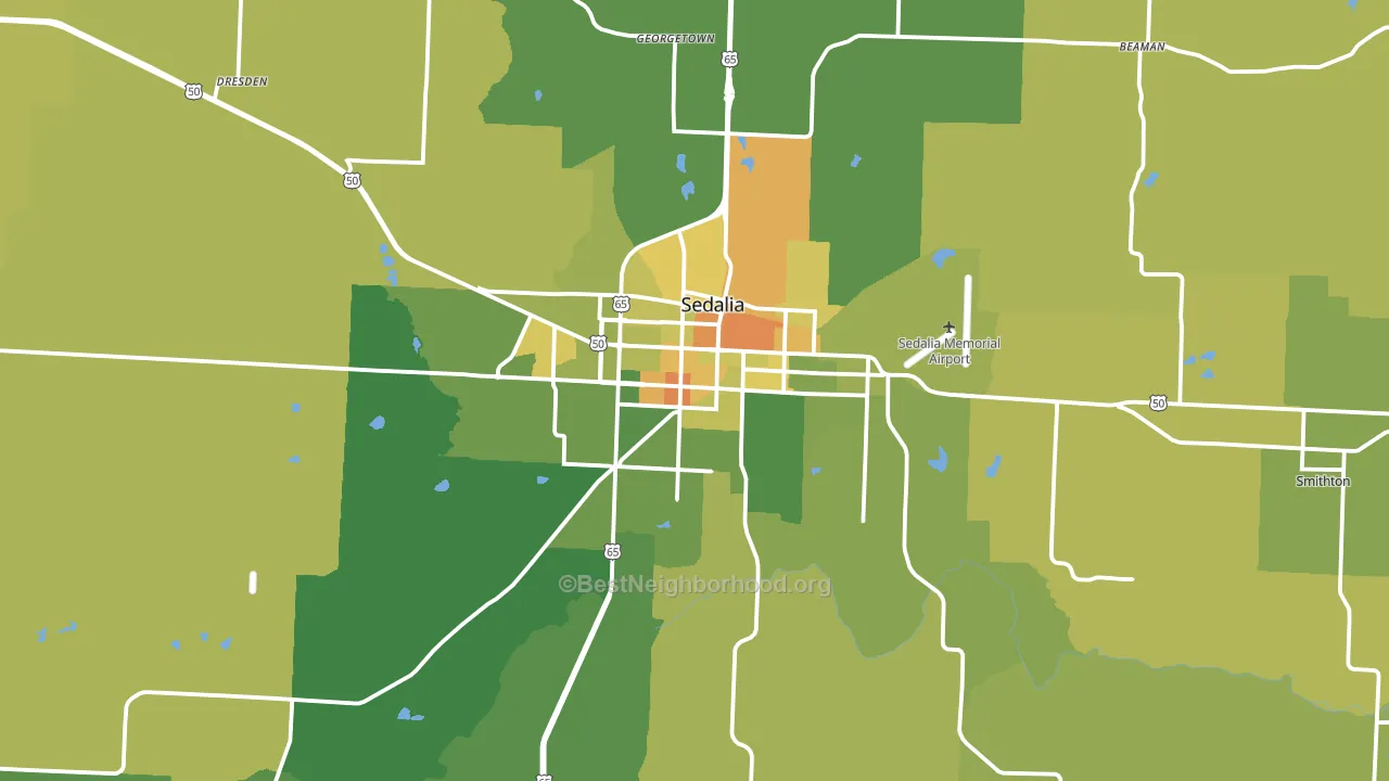65301, MO block-group voter-turnout map