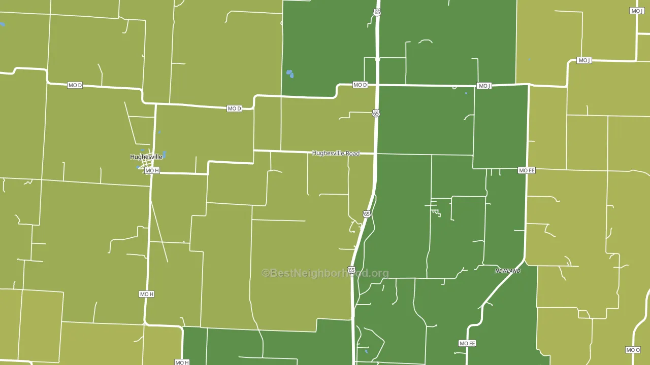 65334, MO block-group voter-turnout map