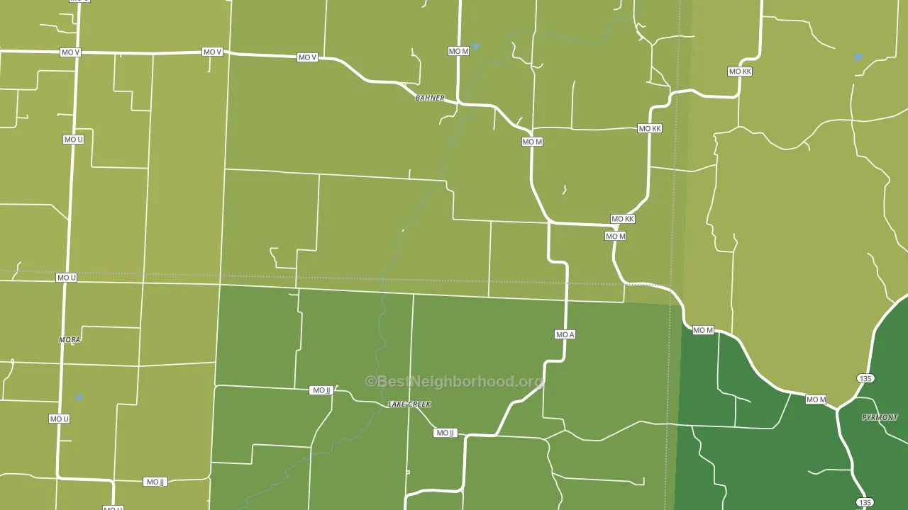 65345, MO block-group voter-turnout map