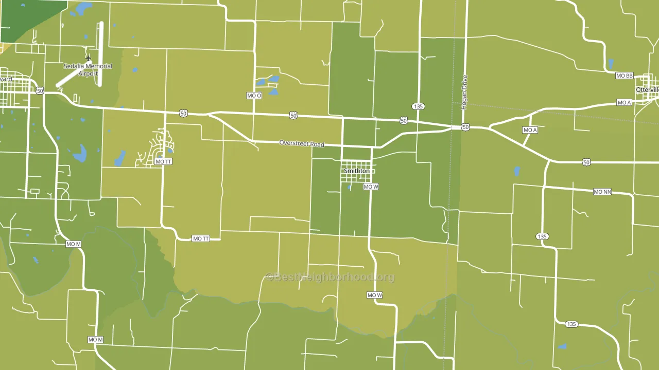 65350, MO block-group voter-turnout map