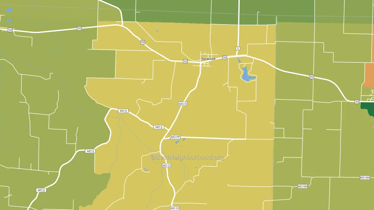 65354, MO block-group voter-turnout map