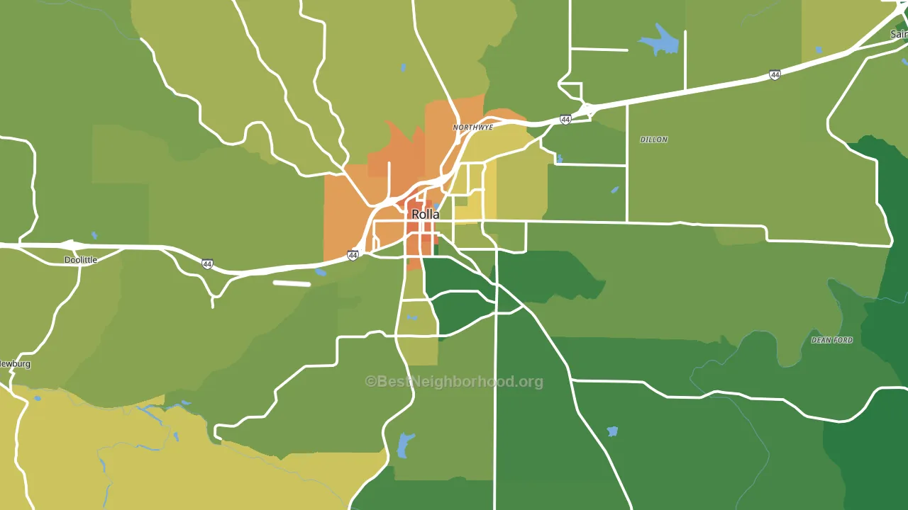 65401, MO block-group voter-turnout map