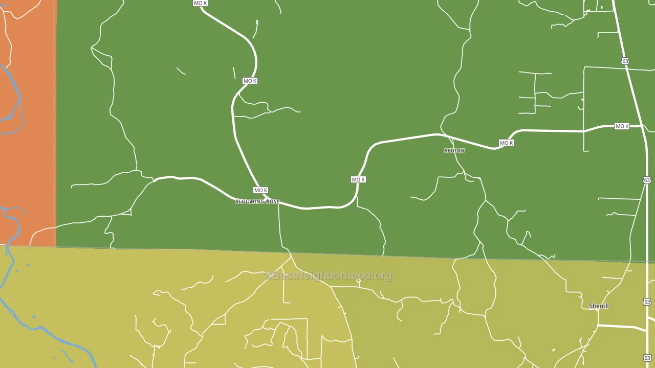 65436, MO block-group voter-turnout map
