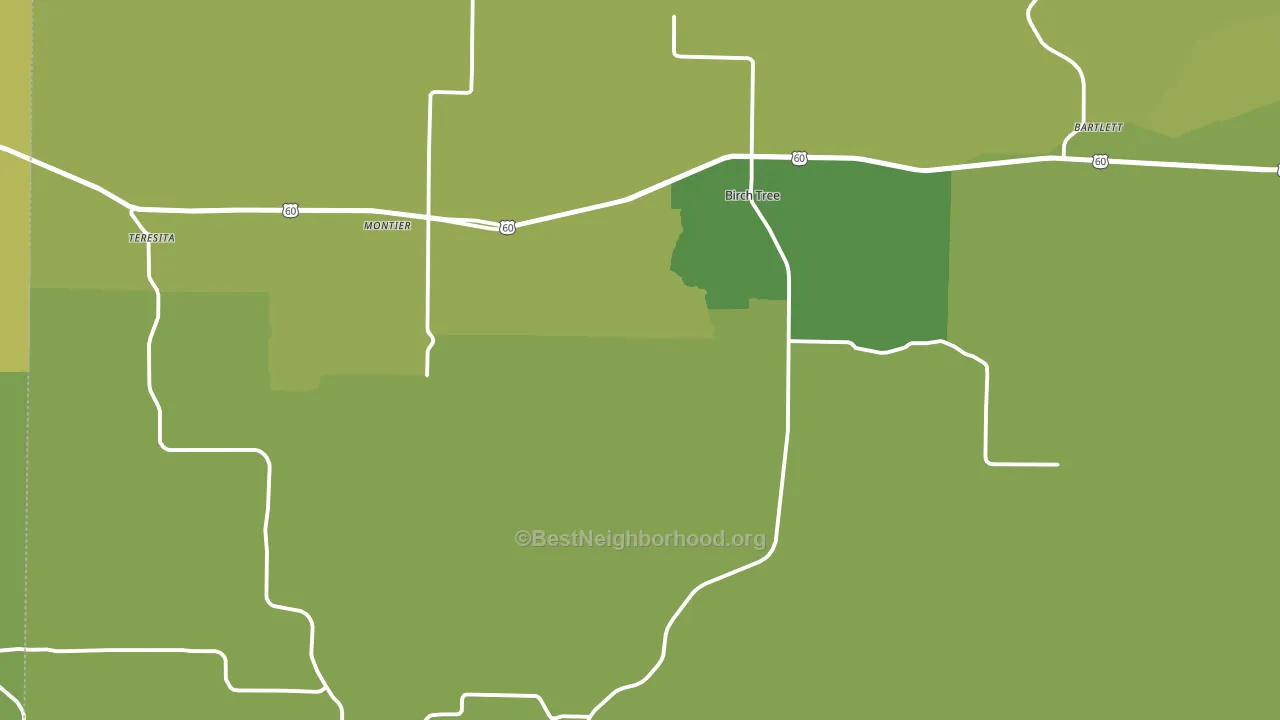 65438, MO block-group voter-turnout map