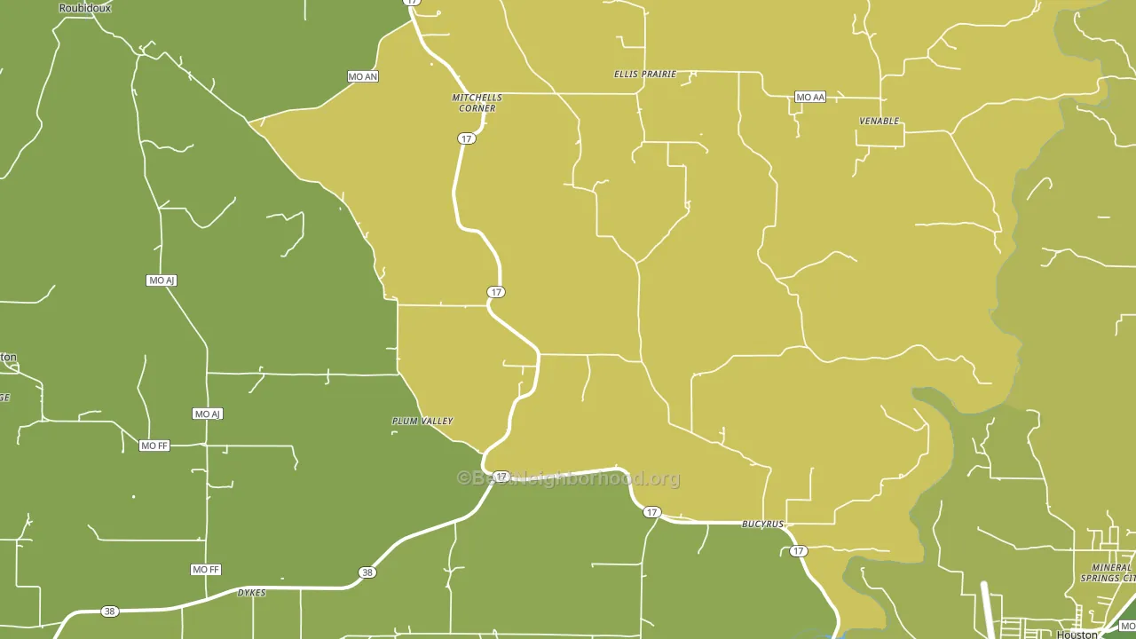 65444, MO block-group voter-turnout map