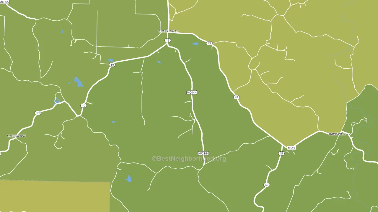 65446, MO block-group voter-turnout map