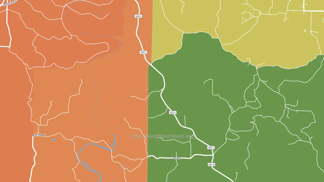 65461, MO block-group voter-turnout map