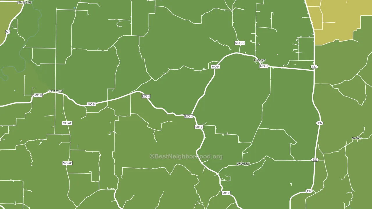 65464, MO block-group voter-turnout map