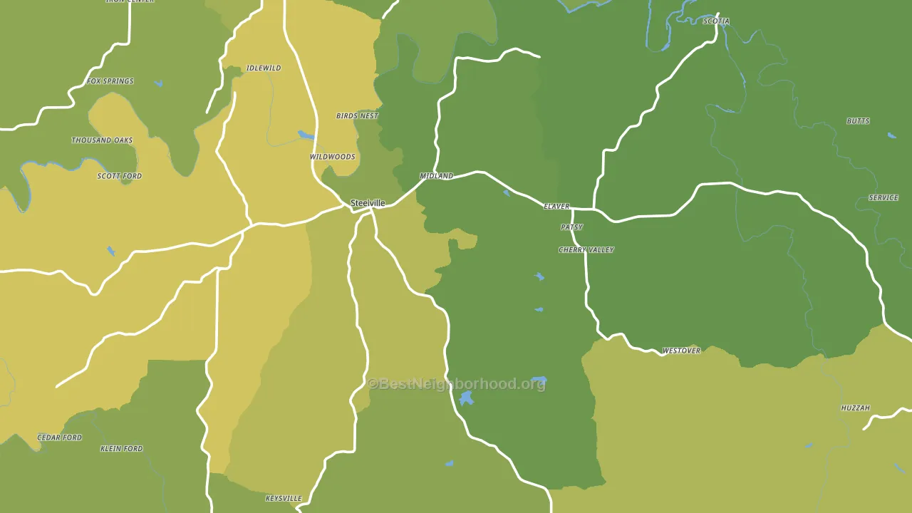 65565, MO block-group voter-turnout map