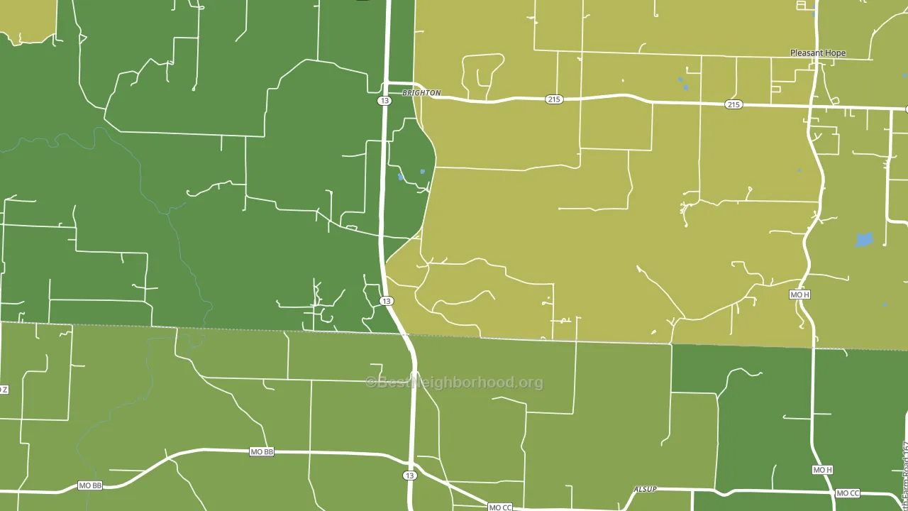 65617, MO block-group voter-turnout map