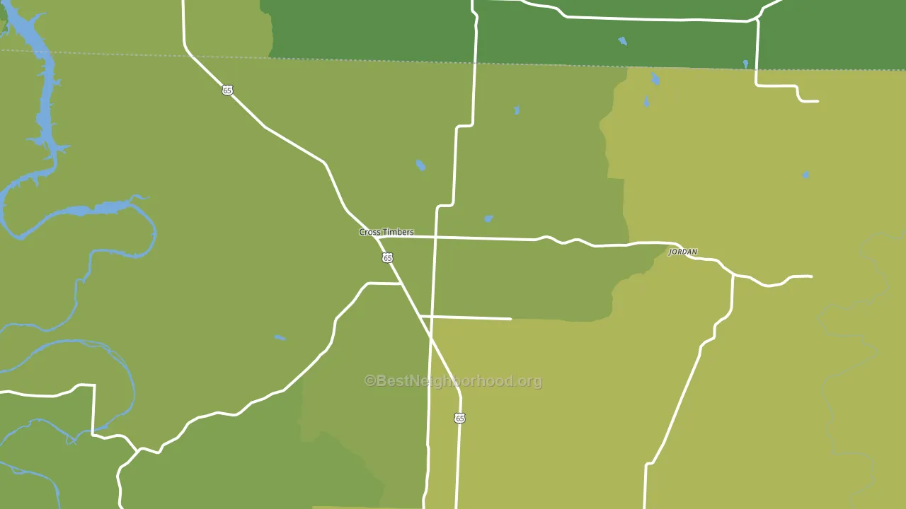 65634, MO block-group voter-turnout map