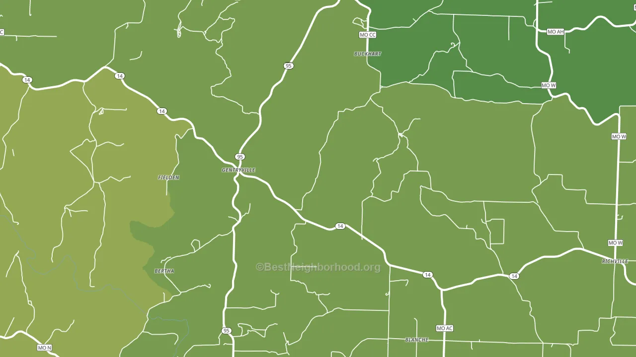 65638, MO block-group voter-turnout map