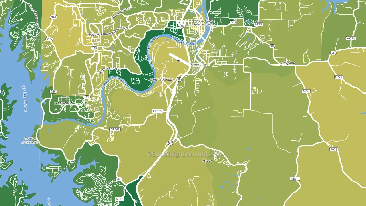 65672, MO block-group voter-turnout map