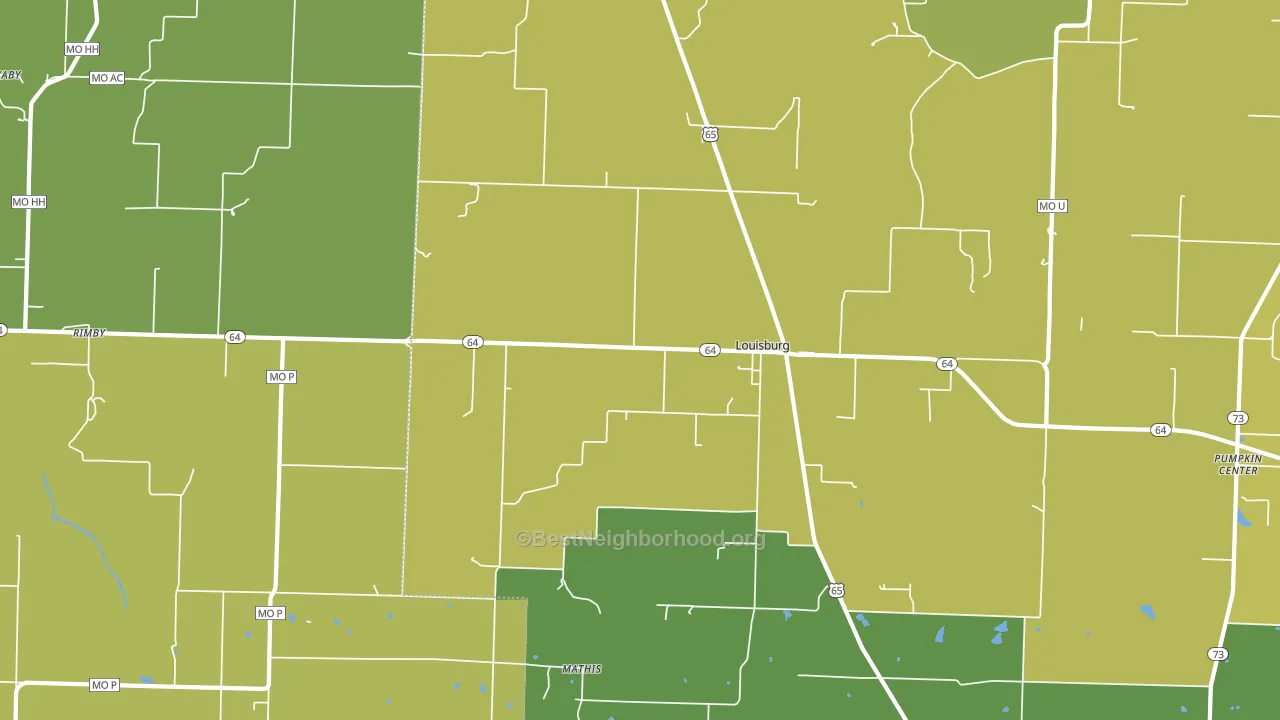 65685, MO block-group voter-turnout map