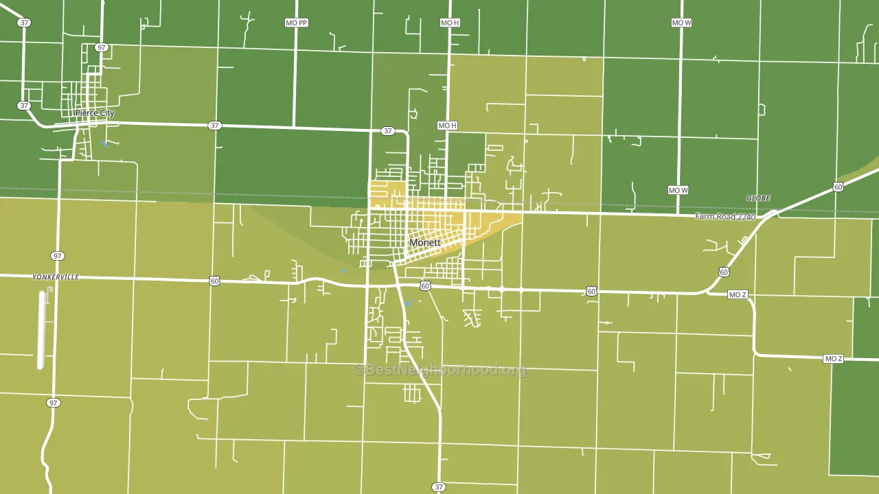65708, MO block-group voter-turnout map