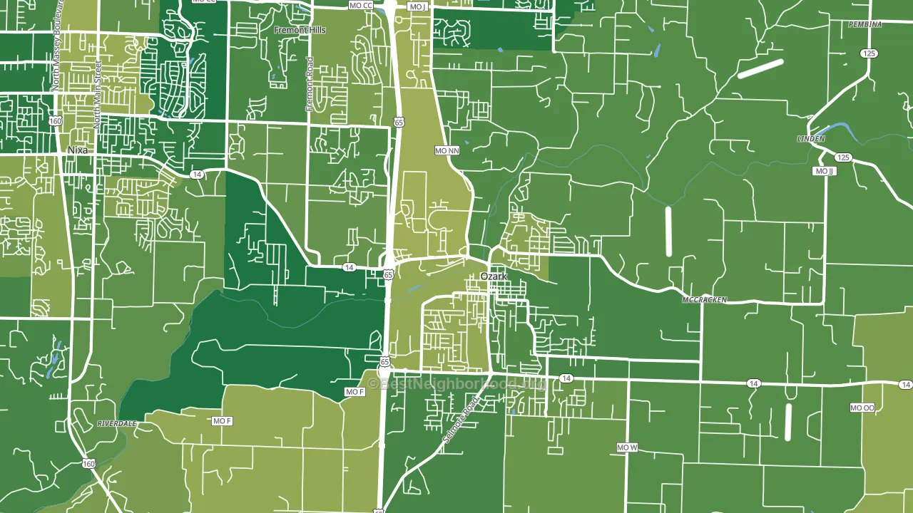 65721, MO block-group voter-turnout map