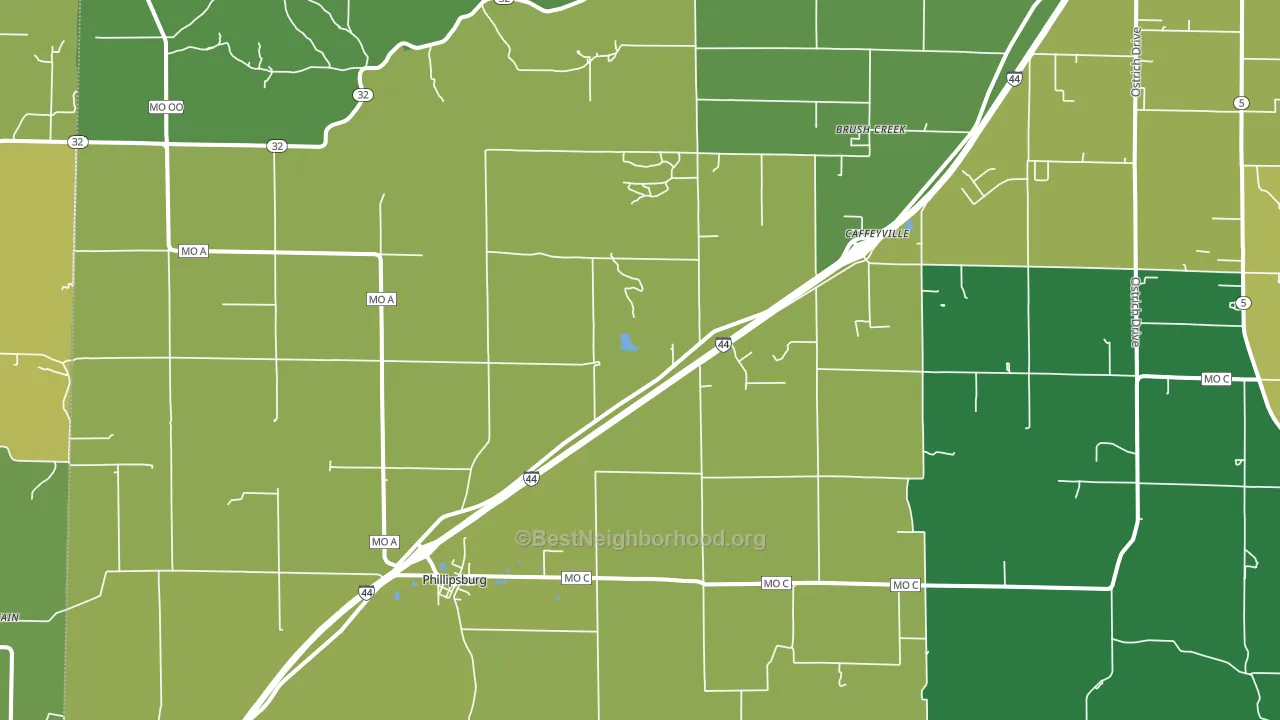 65722, MO block-group voter-turnout map