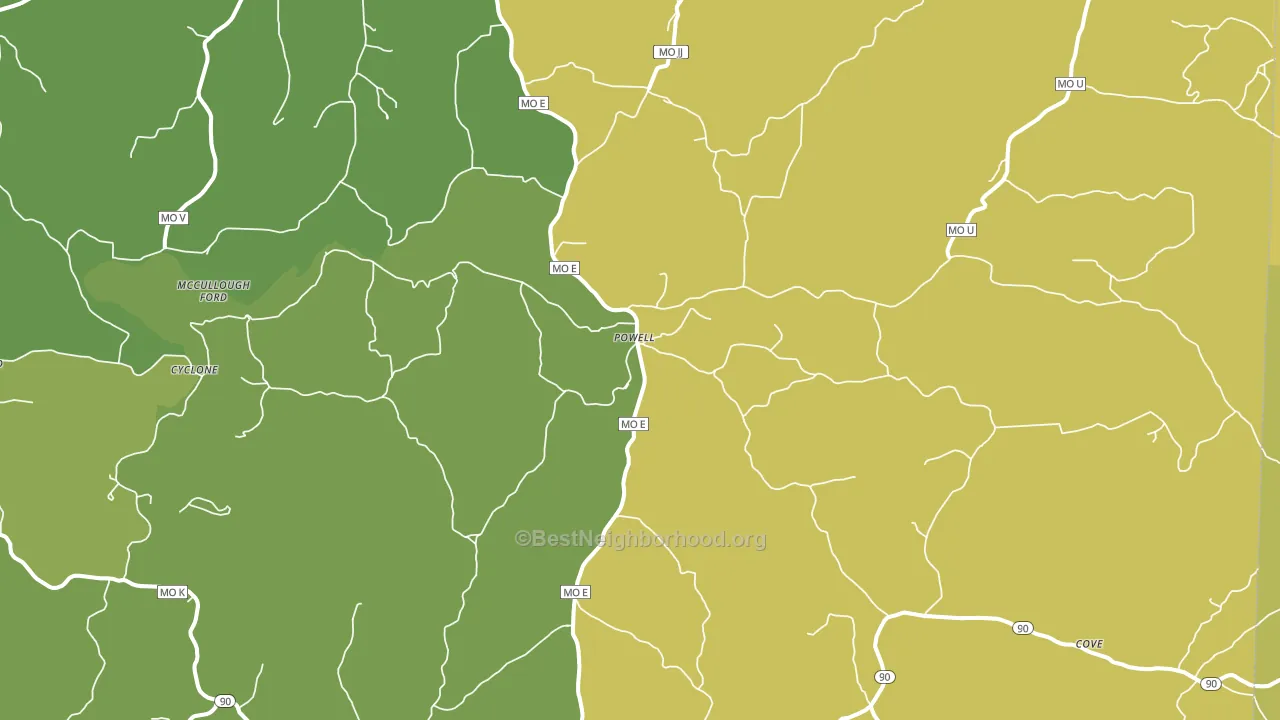 65730, MO block-group voter-turnout map