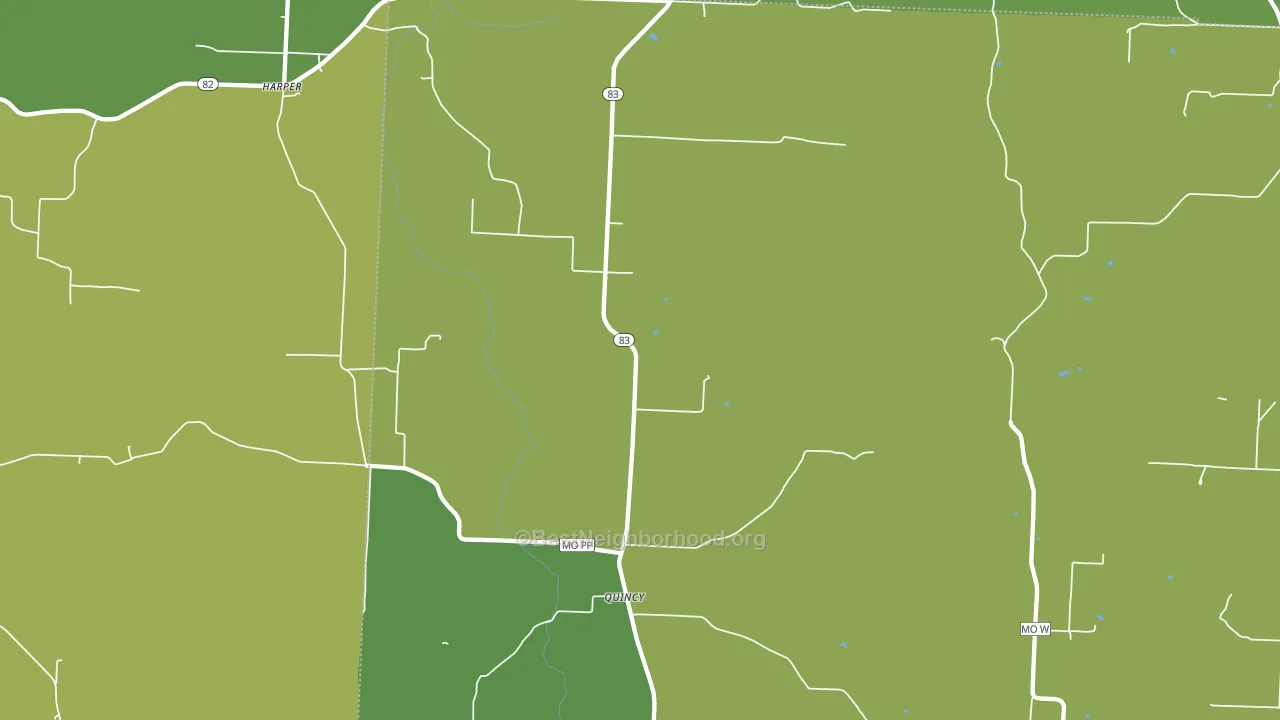 65735, MO block-group voter-turnout map
