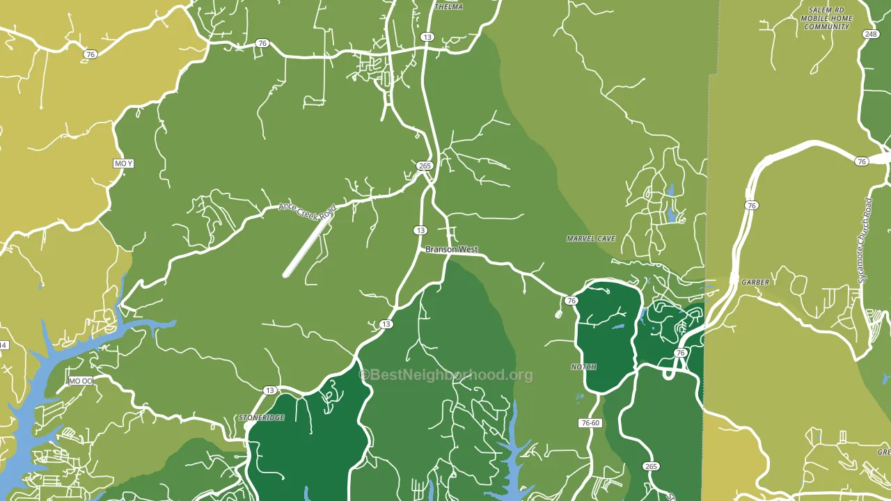 65737, MO block-group voter-turnout map