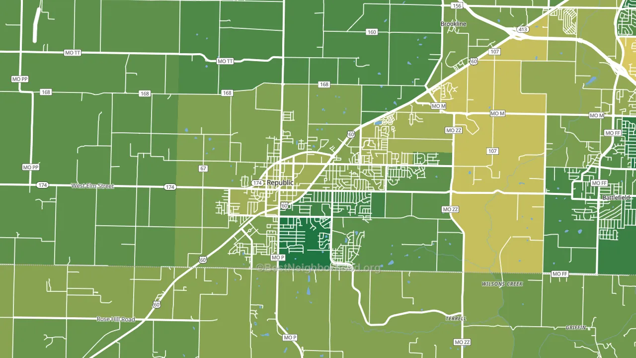 65738, MO block-group voter-turnout map