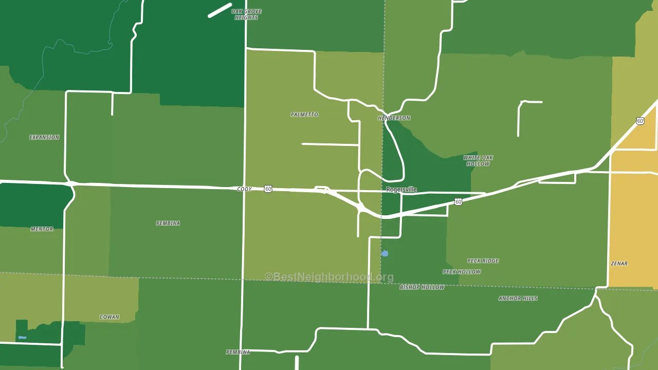 65742, MO block-group voter-turnout map