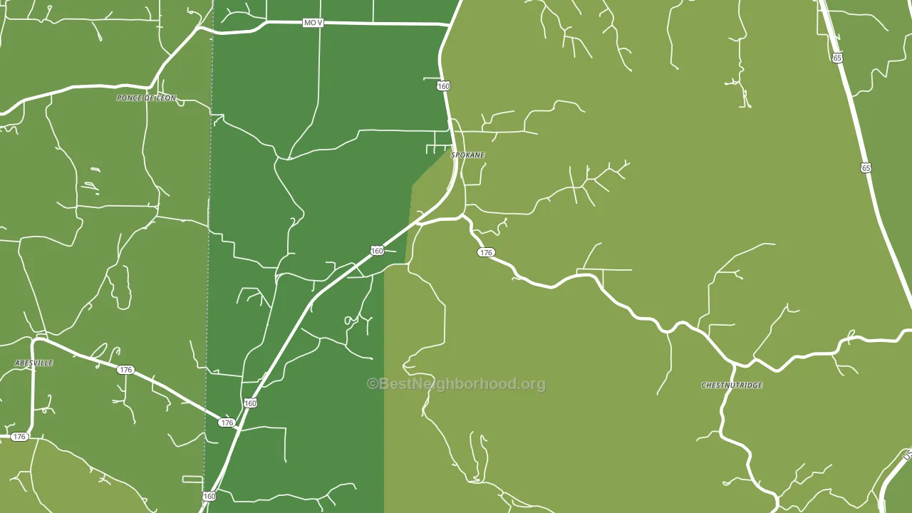 65754, MO block-group voter-turnout map