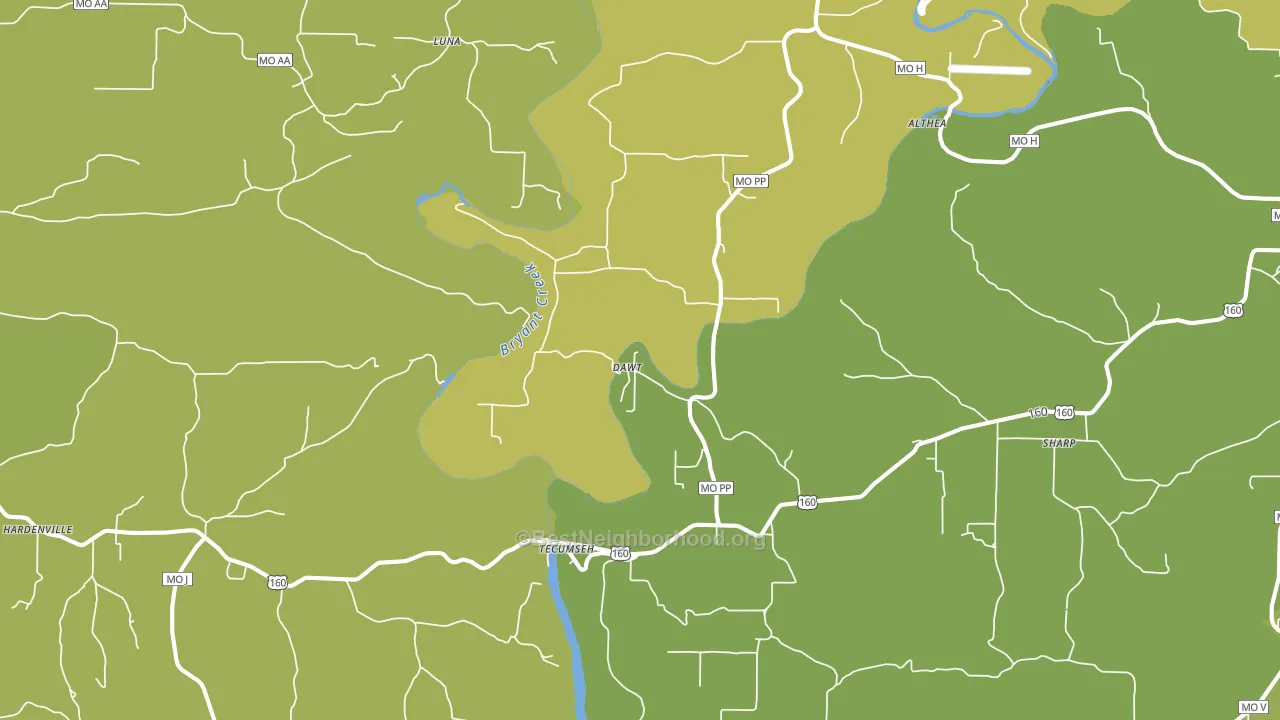 65760, MO block-group voter-turnout map