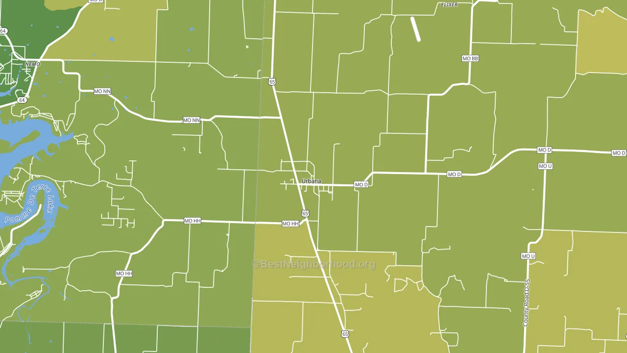 65767, MO block-group voter-turnout map
