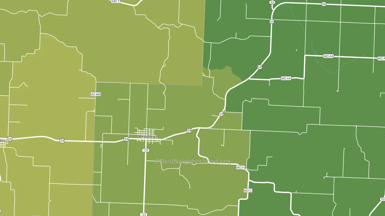 65774, MO block-group voter-turnout map