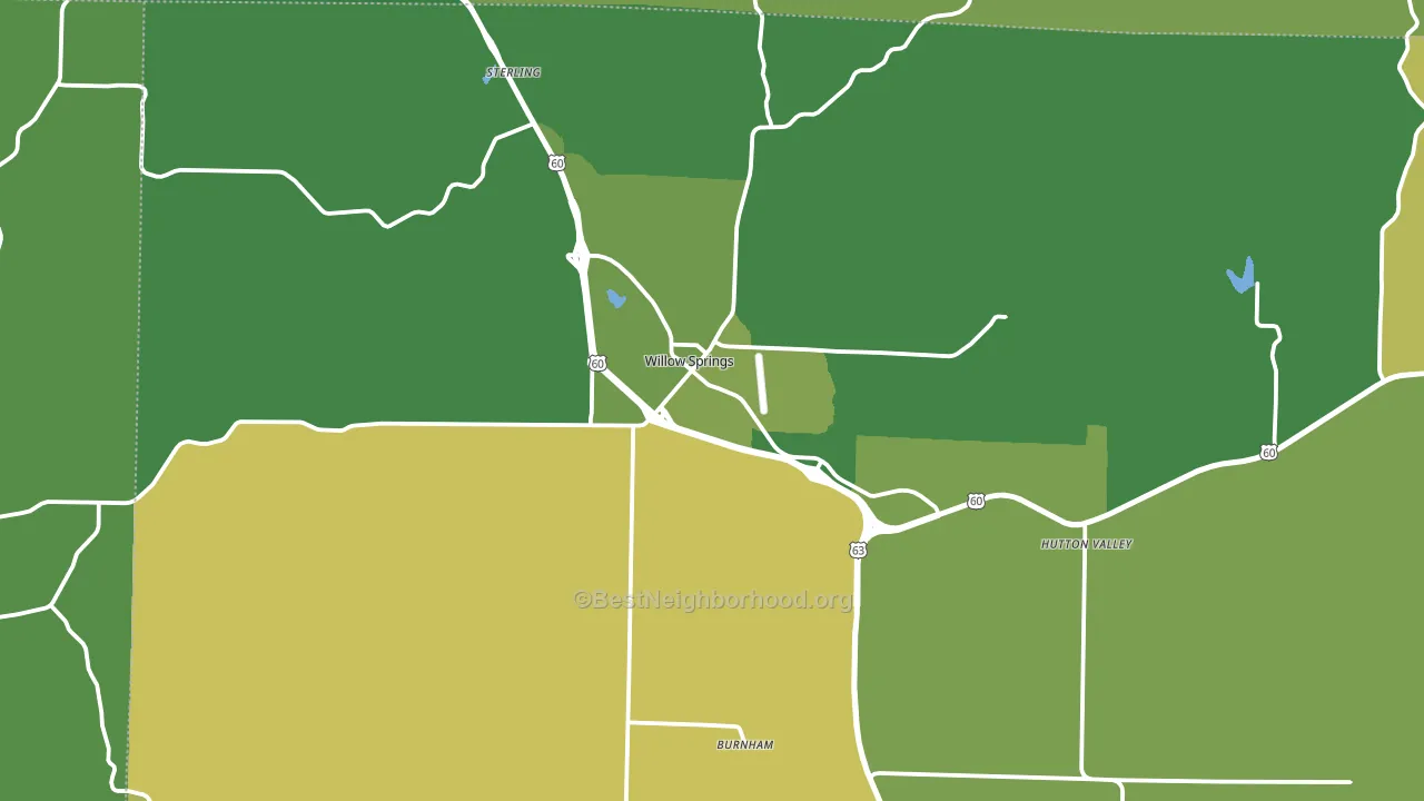 65793, MO block-group voter-turnout map
