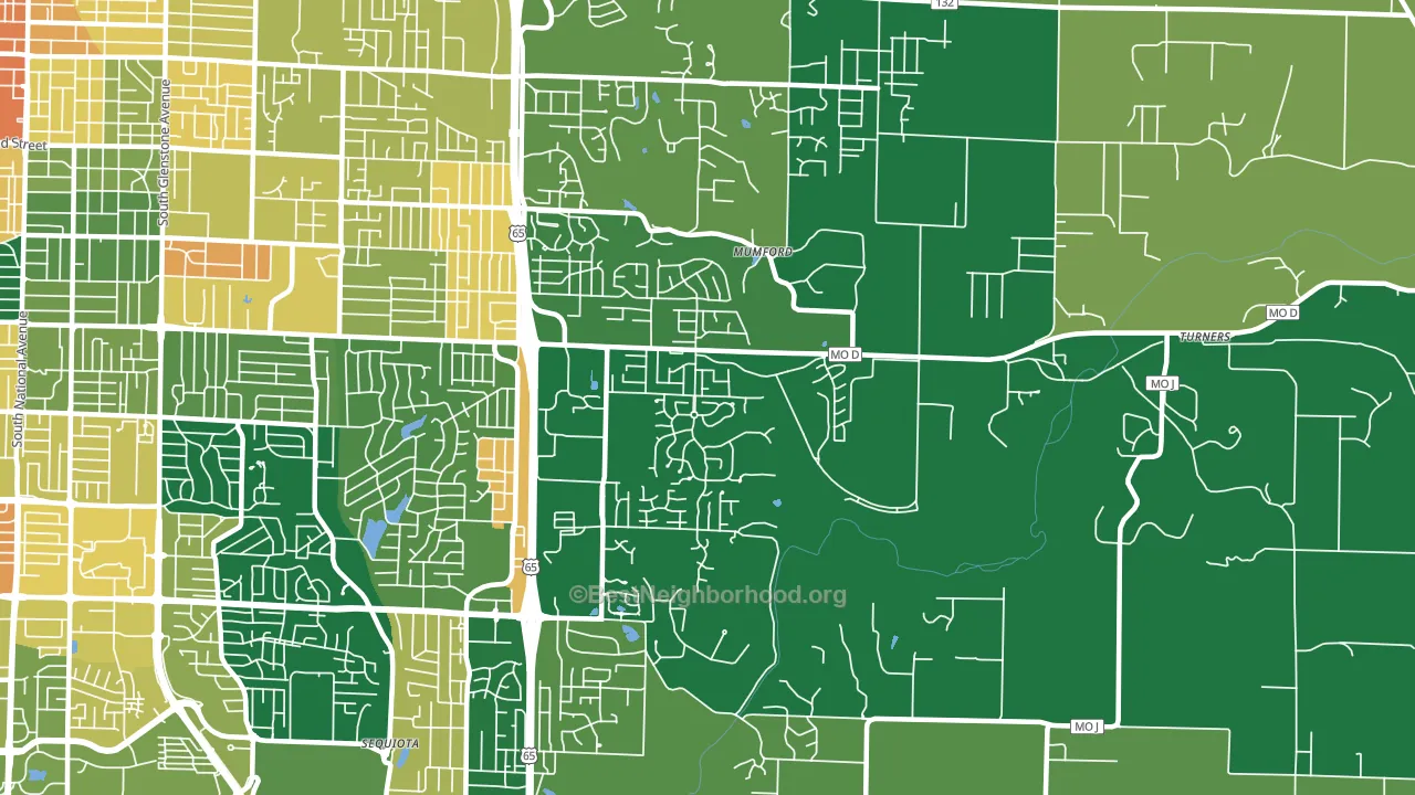 65809, MO block-group voter-turnout map