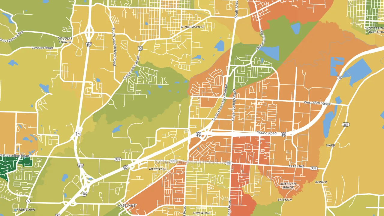65th Street West, Little Rock, AR block-group voter-turnout map