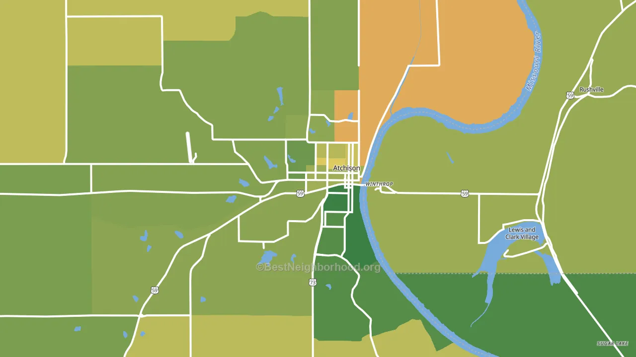 66002, KS block-group voter-turnout map