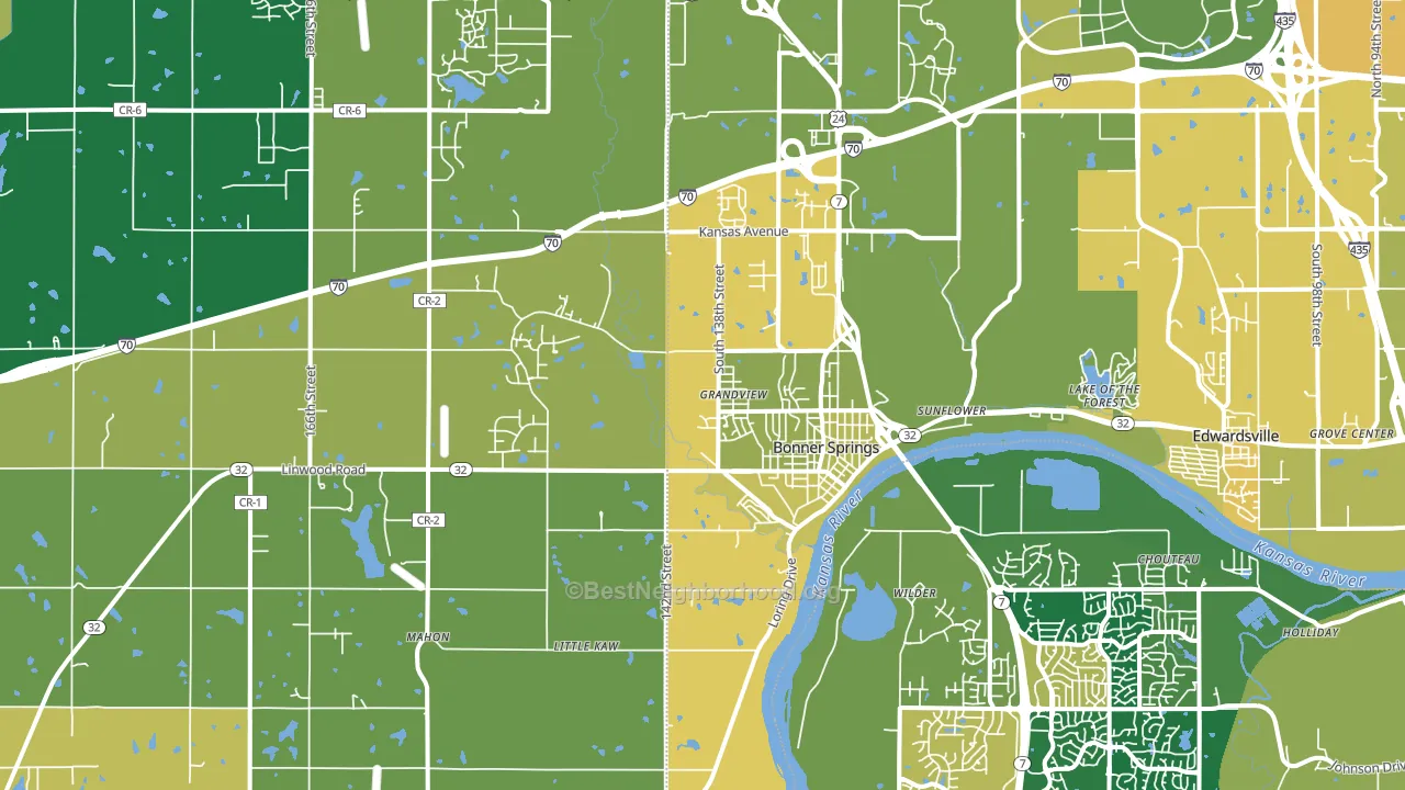 66012, KS block-group voter-turnout map