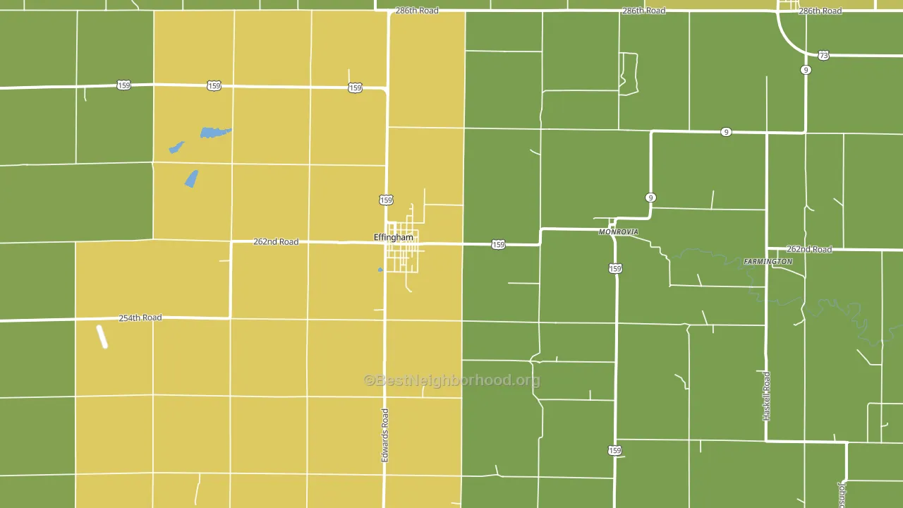 66023, KS block-group voter-turnout map