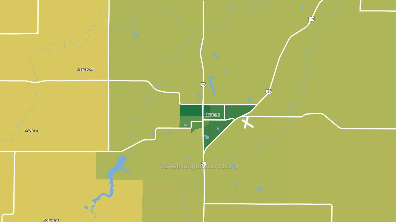 66032, KS block-group voter-turnout map