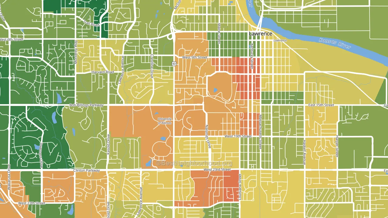 66045, KS block-group voter-turnout map