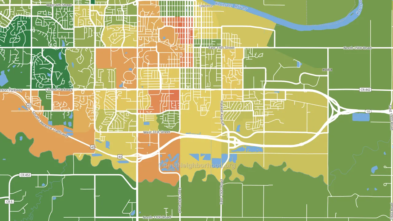 66046, KS block-group voter-turnout map