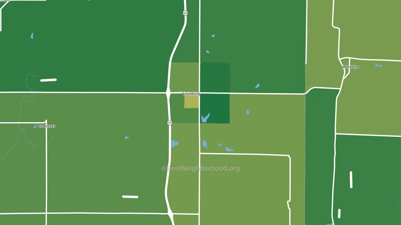 66053, KS block-group voter-turnout map