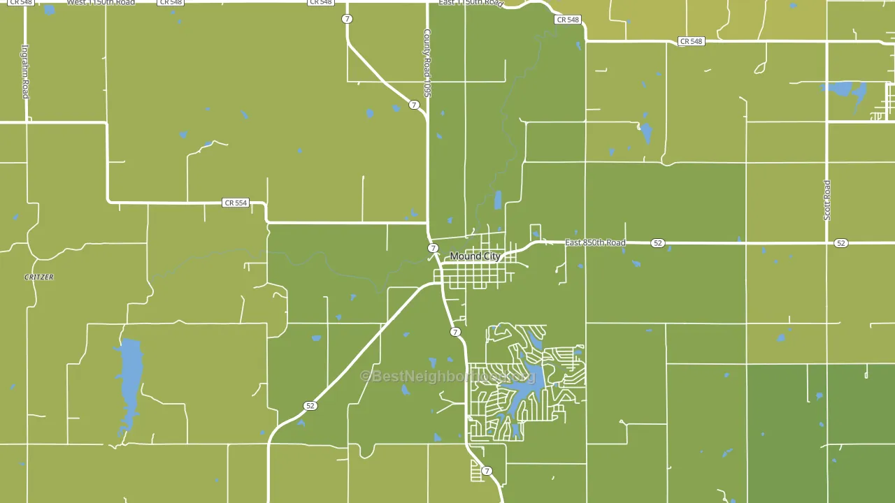 66056, KS block-group voter-turnout map