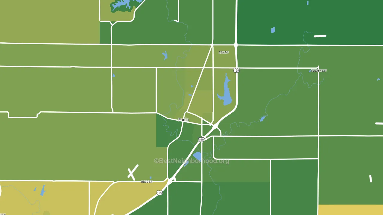 66071, KS block-group voter-turnout map