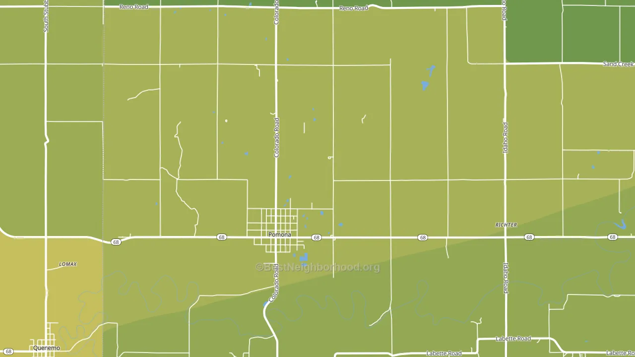 66076, KS block-group voter-turnout map