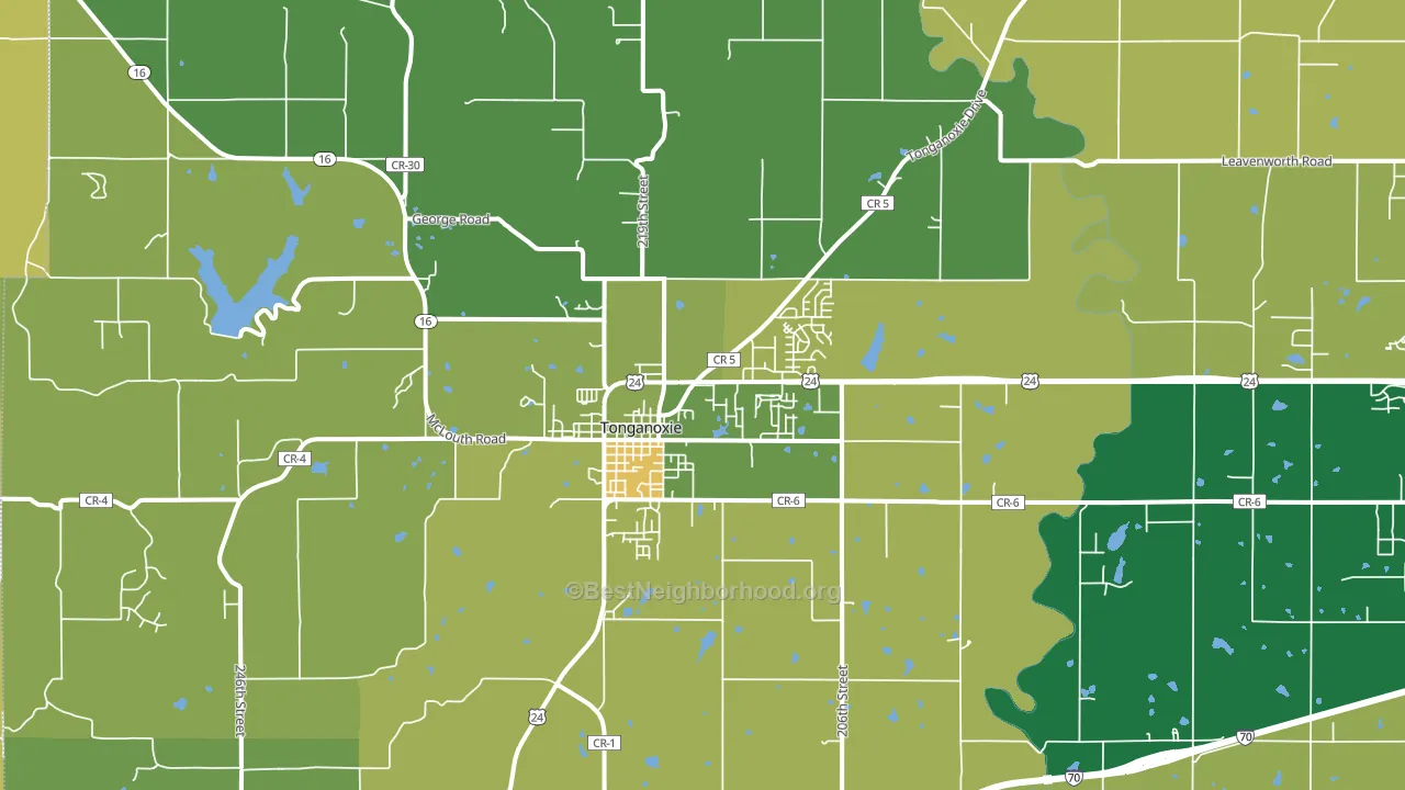 66086, KS block-group voter-turnout map