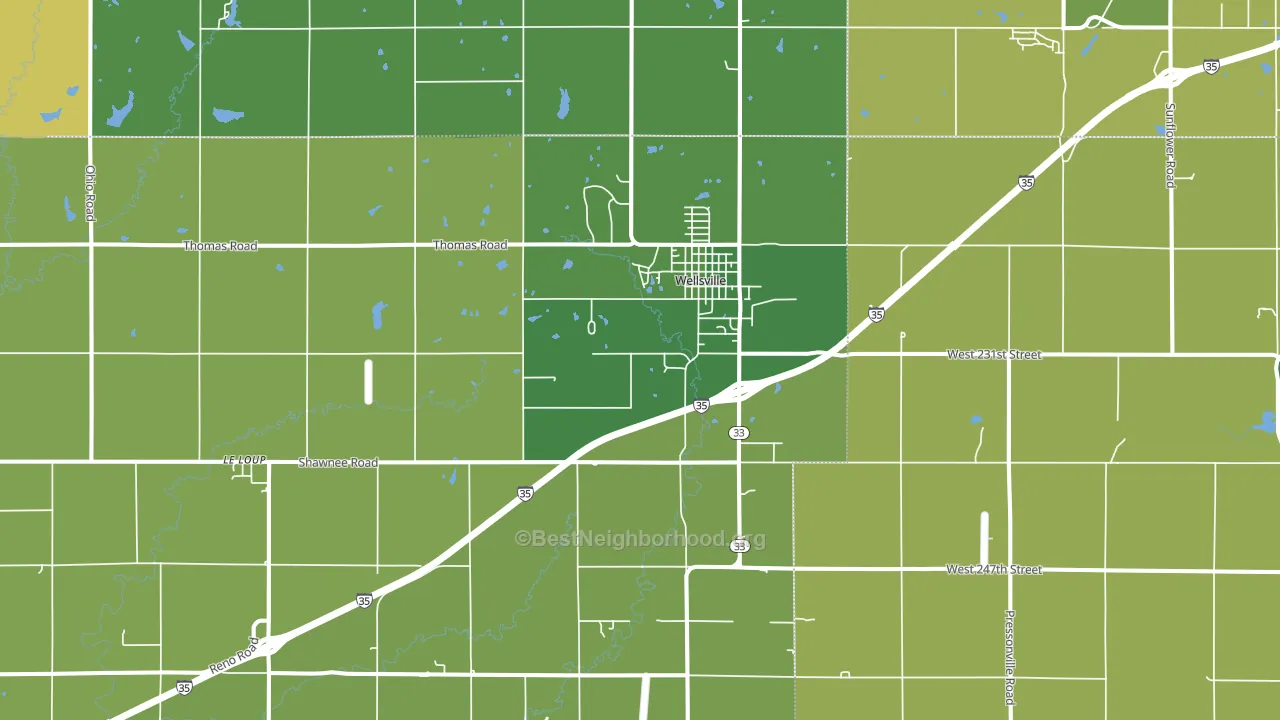 66092, KS block-group voter-turnout map