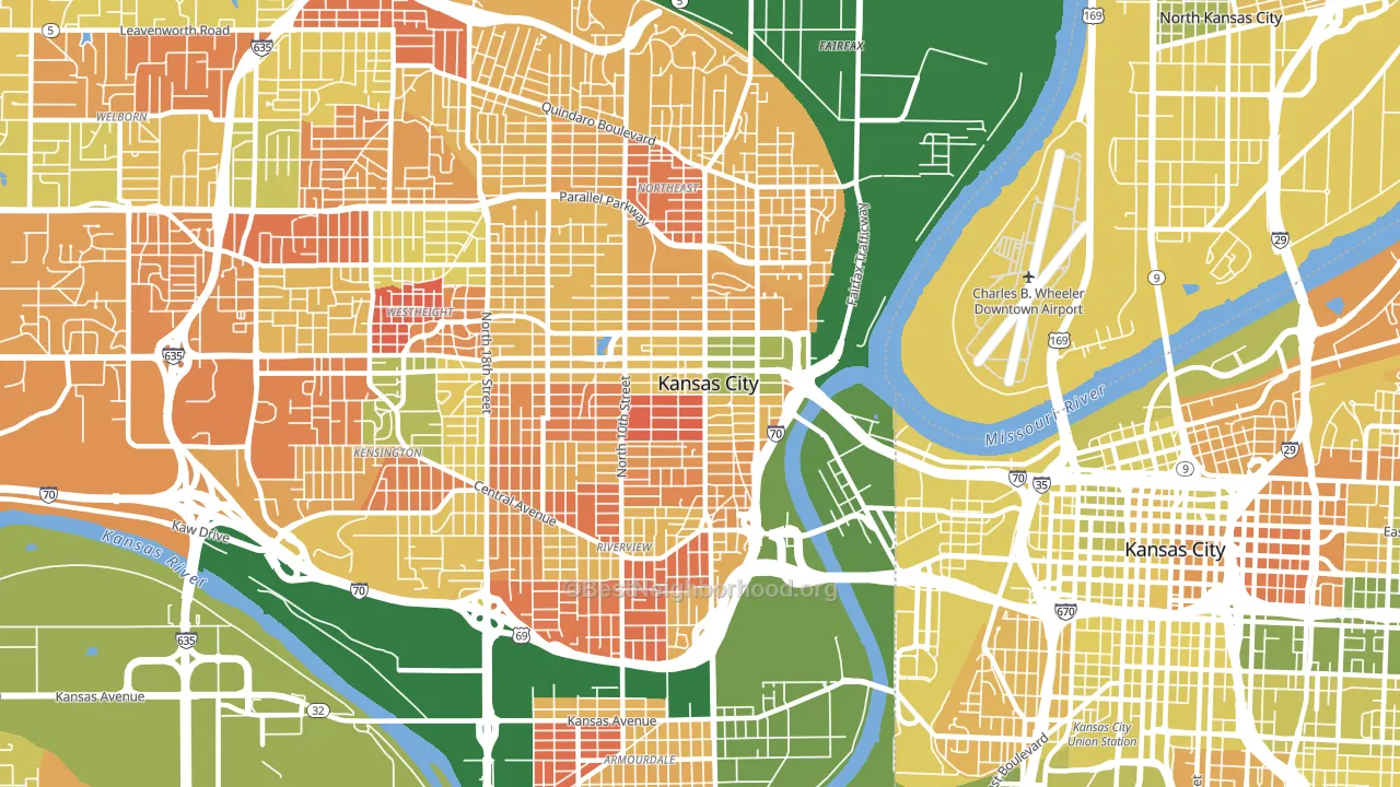 66101, KS block-group voter-turnout map
