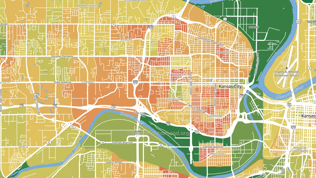 66102, KS block-group voter-turnout map